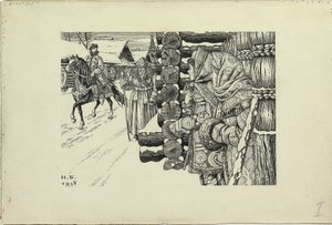 Ulica Moskiewska w XVI wieku, 1938 autorstwa Ivan Yakovlevich Bilibin