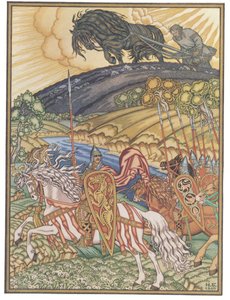 Wołga Światosławicz i Mikuła Sielaninowicz, 1940 autorstwa Ivan Yakovlevich Bilibin