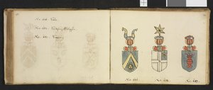 Ilustracja z prywatnego archiwum w Bibliotece Narodowej zatytułowana Insignia quædam virorum illustrium in Norvegia quodam habitantium autorstwa Ivera Nielssøna Hirtzholma autorstwa Iver Hirtzholm