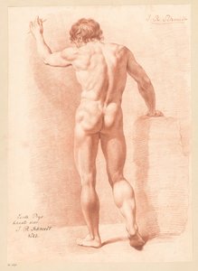 Stojący akt męski, widok z tyłu (I nagroda 1805) autorstwa Izaak Riewert Schmidt