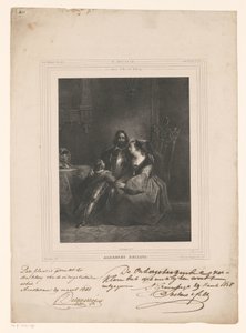 Albrecht Beiling żegna się z żoną i dzieckiem Albrecht Beiling (tytuł na obiekcie) autorstwa J.B. Clermans