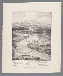 Spacer po Skaldzie od Fort Bath do Antwerpii, 1832 r Mapa Skaldy (tytuł na obiekcie) autorstwa J.B. Clermans