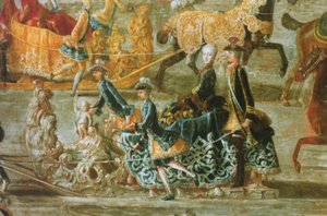 Cesarska przejażdżka saniami z okazji ślubu cesarza Józefa II z jego drugą żoną Marią Josephą von Bayern: fragment sań (zob. także 87694) autorstwa J.C. Auerbach