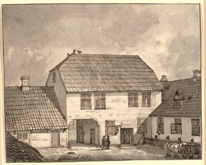 Wnętrze gospodarstwa z Sorø autorstwa Johan Christian Dahl