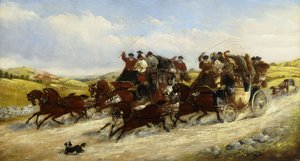 Wyścig z Liverpoolu do Manchesteru z polowaniem poza nim, 1880 r autorstwa J.C. Maggs