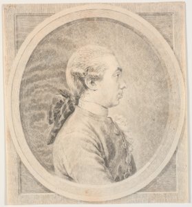 Portret męski. Profil po lewej autorstwa J.F. Clemens