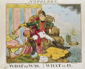 „Kim był. Kim jest”, karykatura Napoleona (1769-1821) wydana przez S. Knight