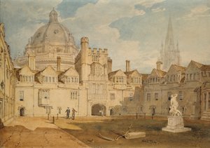Widok z wnętrza Brazen Nose College Quadrangle, Oxford, 1803-1804 autorstwa Joseph Mallord William Turner