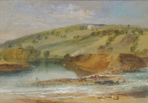Farnley Hall, od skrzyżowania Wharfe i Washburn, 1818 autorstwa Joseph Mallord William Turner