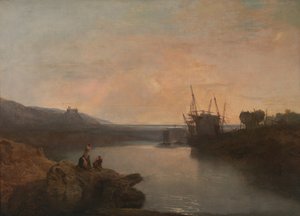 Zamek Harlech, z promu Tygwyn, Zmierzch letniego wieczoru, 1799. autorstwa Joseph Mallord William Turner
