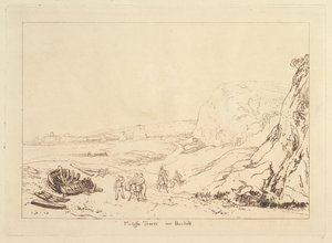 Martello Towers w pobliżu Bexhill, Sussex Book of Studies, część VII, tablica 34, 1811. autorstwa Joseph Mallord William Turner