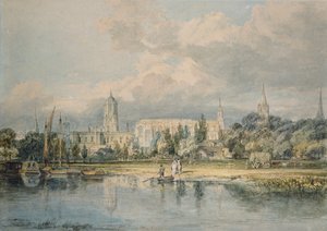 South View of Christ Church itp. z łąk, 1798-1799 autorstwa Joseph Mallord William Turner