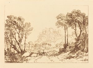 Zamek nad łąkami, wydana w 1808 r. autorstwa Joseph Mallord William Turner