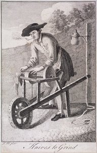 „Knives to Grind”, Cries of London, c1750 autorstwa JM