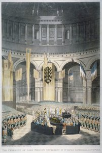 Ceremonia pochówku Lorda Nelsona w katedrze św. Pawła w Londynie, 1806 r autorstwa JR Hamble