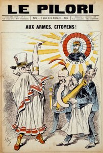 Jedna z gazet „”pod pręgierzem””: „”do obywateli broni! „” 2 grudnia 1888 r. podczas demonstracji przeciwko generałowi Boulangerowi. Ilustracja J. Blassa (Albert Douat dit) (1847-1892)