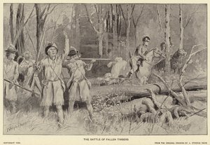 Bitwa o Fallen Timbers (litografia) autorstwa J. (after) Steeple Davis