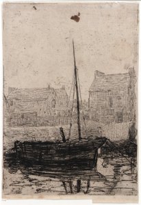 Łódź zacumowana - Wyspa Man autorstwa J. Alden Weir