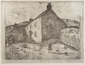 Chata rybaka - wyspa Man autorstwa J. Alden Weir