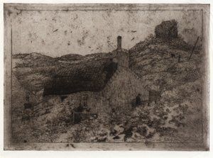 Chata rybaka na wzgórzu - Wyspa Man autorstwa J. Alden Weir