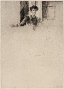 Szkic przez okno autorstwa J. Alden Weir