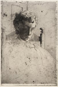 Kobieta patrząca w dół autorstwa J. Alden Weir