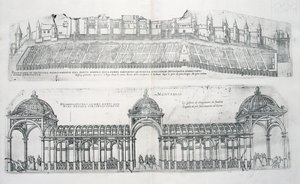 Widoki Montargis, z "Les Plus Belles Batiments de France", opublikowane w latach 70-tych XV wieku autorstwa J. Androuet Ducerceau