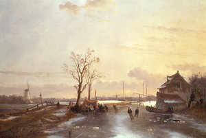 Scena zimowa, 1853 autorstwa J. Anton Mignon