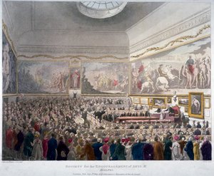Spotkanie Towarzystwa Sztuki w Budynkach Adelphi, Westminster, Londyn, 1809
