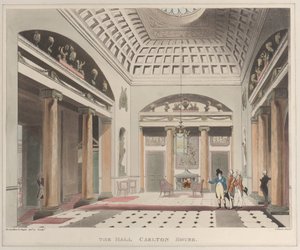 The Hall Carlton House Microcosm of London, tablica 15, 1 kwietnia 1808 r., 1 kwietnia 1808 r. autorstwa J. Bluck