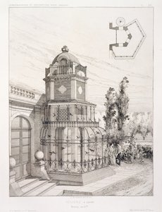 Woliera dla ptaków śpiewających, z tomu projektów różnych architektów, wyd. Morel & Cie, Paryż, ok.1880