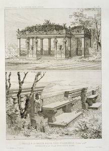 Pergola La Maison Rouge niedaleko Villemomble, zaprojektowana przez Cordiera, oraz taras willi Borghese, Rzym, ok.1880