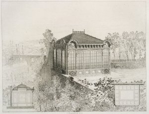 Plany i elewacja pawilonu ogrodowego, ok.1880