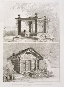 Taras pokryty cementem i altana zaprojektowana przez Danjoy, ok.1880
