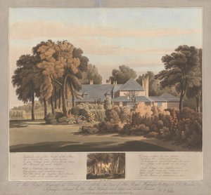 Widok na domek JKW księżniczki Elżbiety w Old Windsor z widokiem na dom z mchu poniżej autorstwa J. Clark