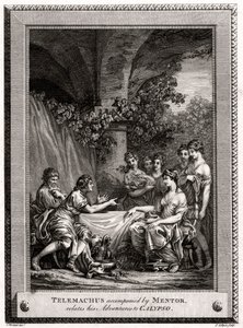 Telemach w towarzystwie Mentora opowiada o swoich przygodach Kalipso, 1774