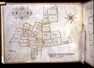 Archiwum 5674 Mapa ziem Hornechurch Hall w Essex, własność New College w Oksfordzie autorstwa J. E. Coffin