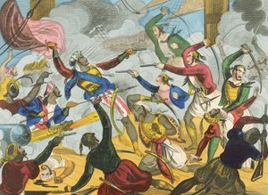 Turcy atakujący greckich korsarzy autorstwa J. Fairburn
