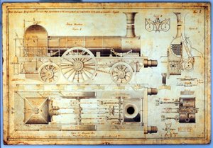 Lokomotywa Stephensona „Long Boiler”, 1841 autorstwa J. Farley