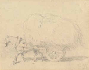 Koń ciągnący ładunek siana autorstwa J. Frederick Tayler