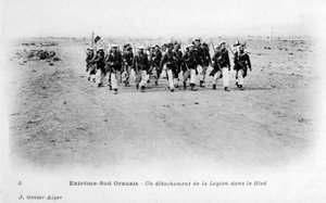 Oddział francuskiej Legii Cudzoziemskiej na Saharze, Algieria, ok. 1905 r.