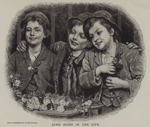 Czerwcowe róże w mieście (grafika) autorstwa J. Gillis Brown