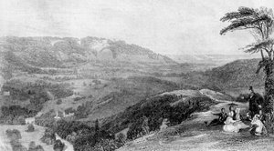 Widok z Box Hill, w kierunku Norbury, Surrey, XIX wiek.