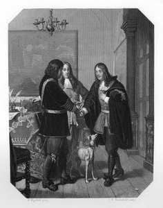 Uścisk dłoni między Cornelis Tromp i Michiel de Ruyter, XVII wiek ok. 1870