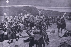 Szarża księżycowa 19 Hussars nr Steenkampsberg , ilustracja z filmu After Pretoria: The Guerilla War