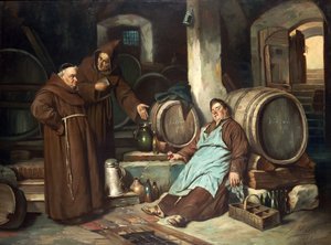 Mnisi w piwnicy, 1873 autorstwa J. Haier