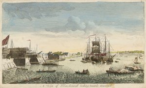 Widok na Blackwall w kierunku Greenwich autorstwa J. Heudelot