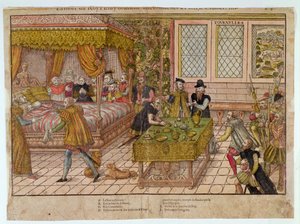 Śmierć Henryka II (1519-59) 10 lipca 1559 autorstwa J. J. and Tortorel, J. Perrissin
