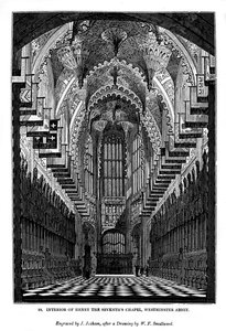 Wnętrze kaplicy Henryka VII, Opactwo Westminsterskie, 1843