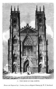 Zachodni front York Minster, c1820-1830 1843